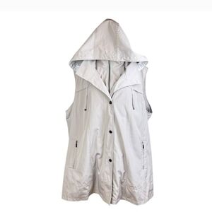 Coldwater Creek Plus Size All Season 3X Water Repellent Hooded Vest Beige/Tan